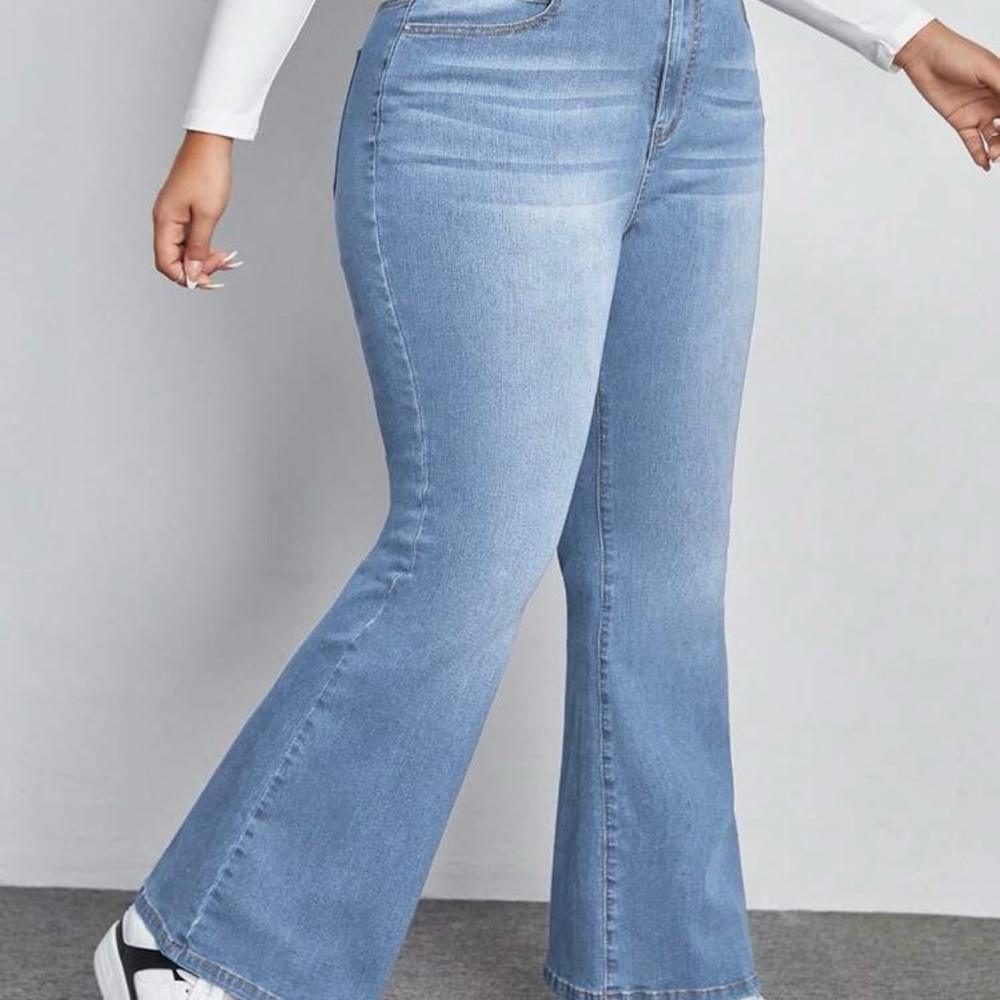 SHEIN Light Blue Flare Jeans